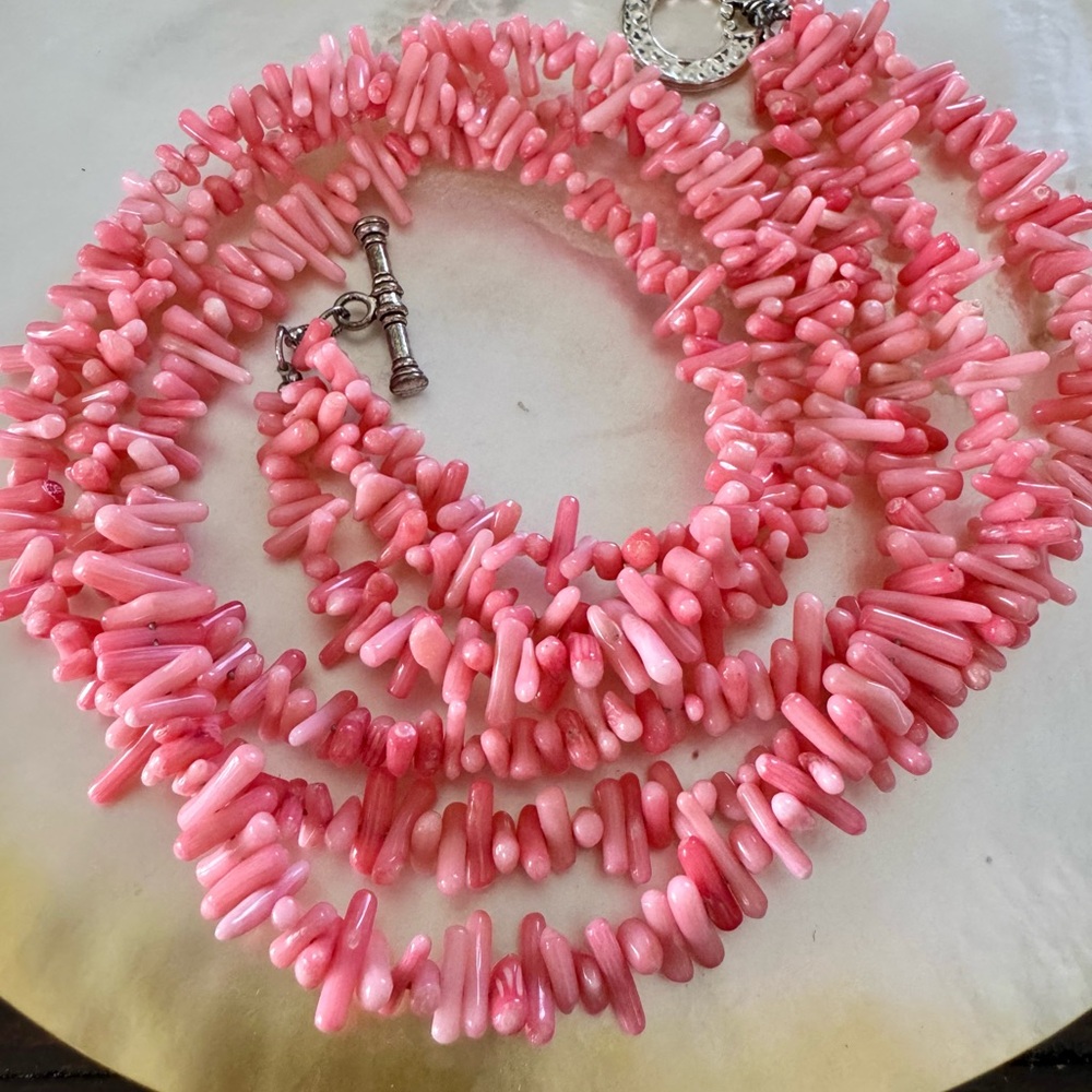 Pink coral necklace, Hawaii